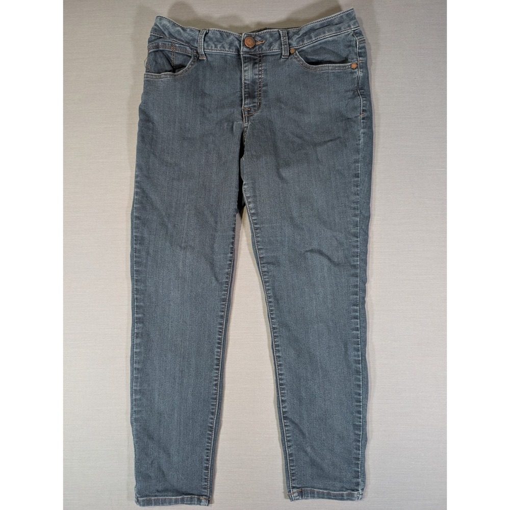 1822 Denim Skinny Jeans Medium Wash Blue Mid Rise Stretch Size 12